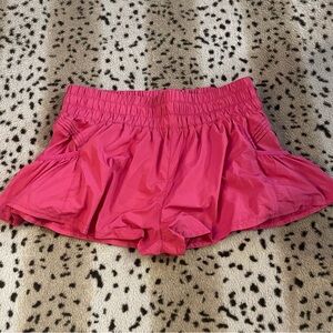 Free People Pink Athletic Shorts with Elastic Waistband